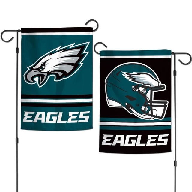 Banderas de jardín con casco de los Philadelphia Eagles, de 2 lados, 12,5" x 18"