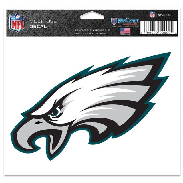 Calcomanía multiusos de los Philadelphia Eagles, fondo transparente, 5" x 6"