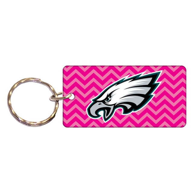 Llavero rectangular con CHEVRON ROSA de los Philadelphia Eagles