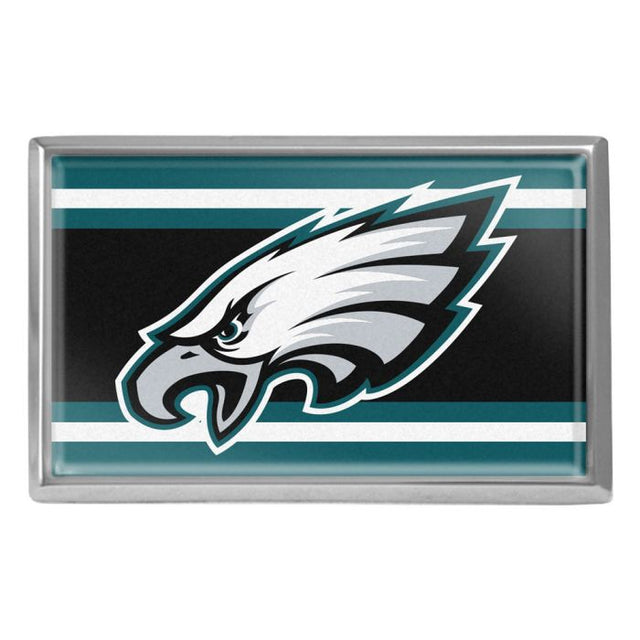 Emblema abovedado de metal cromado STRIPES de los Philadelphia Eagles