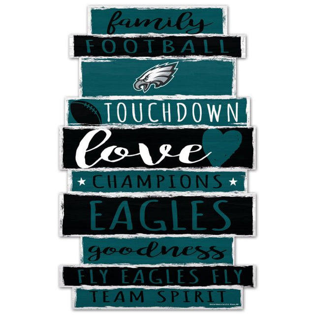Letrero de madera de los Philadelphia Eagles, 11" x 17", 1/4" de grosor
