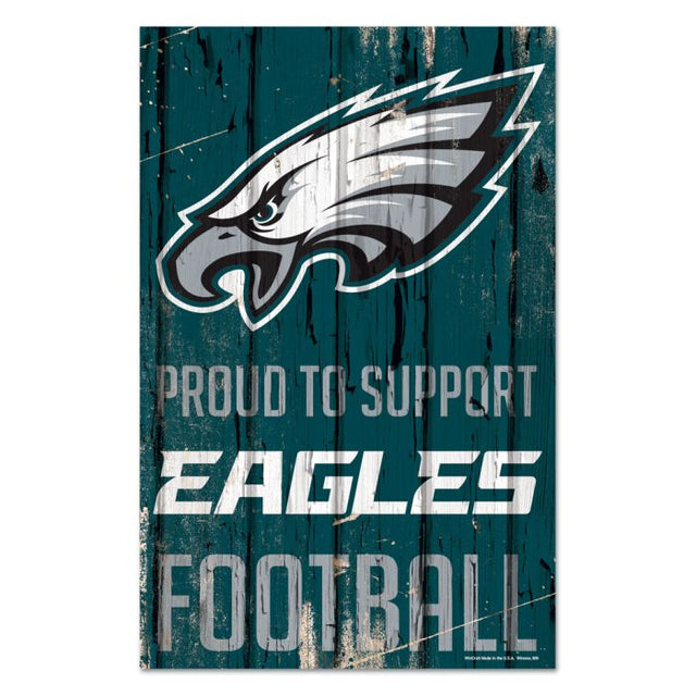 Letrero de madera de los Philadelphia Eagles, 11" x 17", 1/4" de grosor