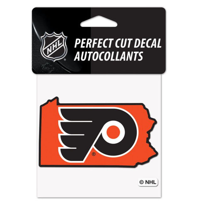 Philadelphia Flyers State Shape Perfect Cut Color Decal 4" x 4"