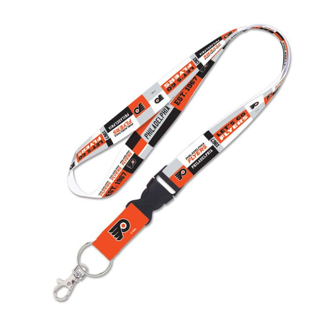 Philadelphia Flyers color block Lanyard w/detachable buckle 1"