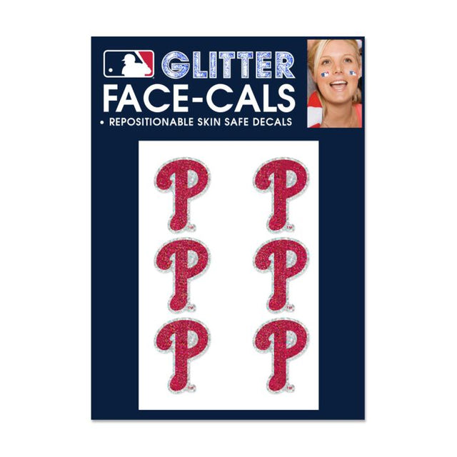 Paquete de 6 tatuajes con brillantina de los Philadelphia Phillies