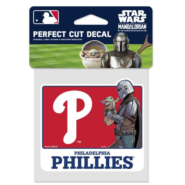Philadelphia Phillies / Star Wars Mandalorian Perfect Cut Color Decal 4" x 4"