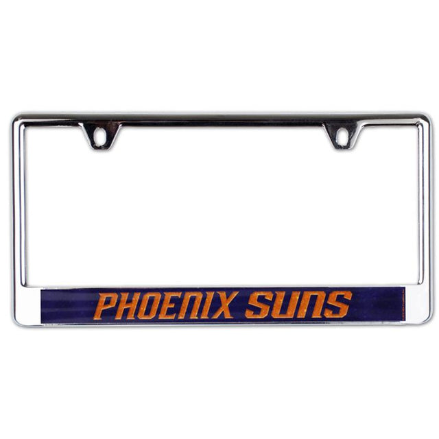 Marco para matrícula con purpurina de los Phoenix Suns impreso en el lado izquierdo