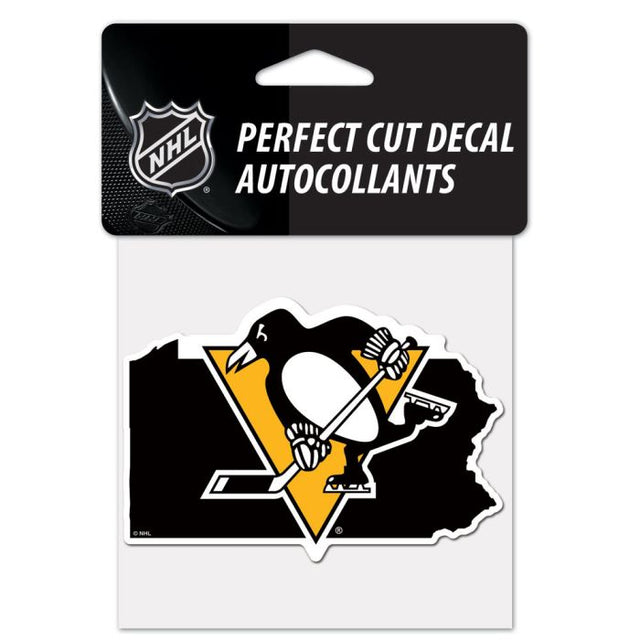 Pittsburgh Penguins STATE Perfect Cut Color Decal 4" x 4"