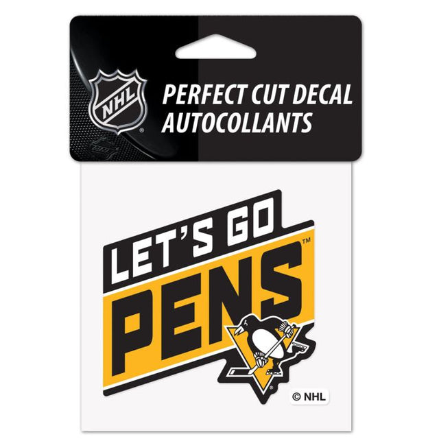 Pittsburgh Penguins Slogan Perfect Cut Color Decal 4" x 4"