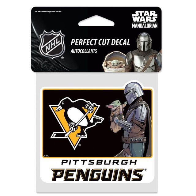 Pittsburgh Penguins / Star Wars Mandalorian Perfect Cut Color Decal 4" x 4"
