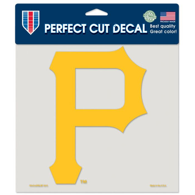 Calcomanía de color de corte perfecto de los Piratas de Pittsburgh, 8" x 8"