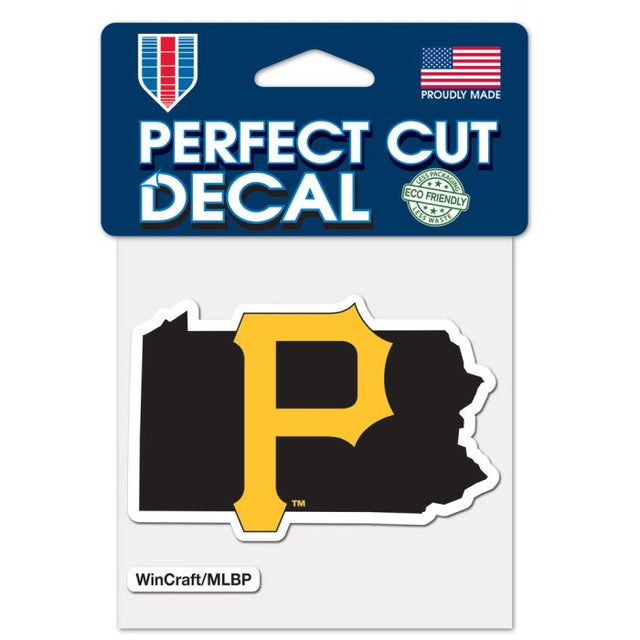 Pittsburgh Pirates State Shape Perfect Cut Color Decal 4" x 4"