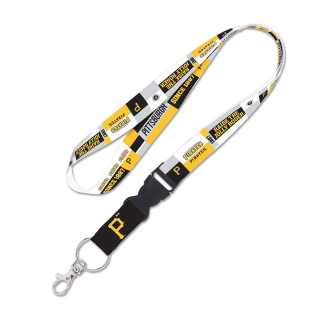Pittsburgh Pirates color block Lanyard w/detachable buckle 1"