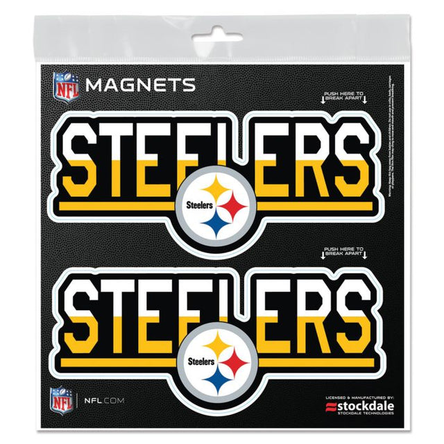Pittsburgh Steelers COLOR DUO Outdoor Magnets 6" x 6"