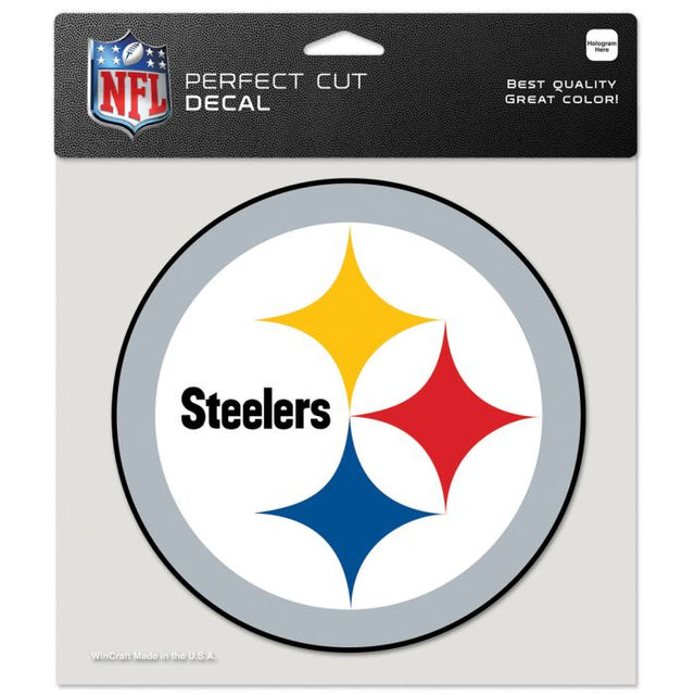 Calcomanía de color de corte perfecto de los Pittsburgh Steelers de 8" x 8"