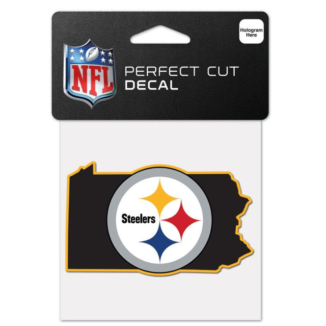 Pittsburgh Steelers State Shaped Perfect Cut Color Decal 4" x 4"