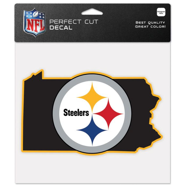 Pittsburgh Steelers State Shaped Perfect Cut Color Decal 8" x 8"