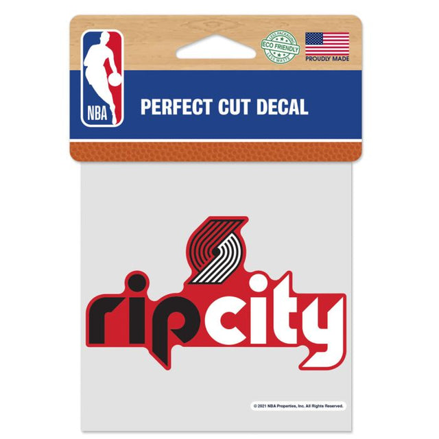Portland Trail Blazers SLOGAN Perfect Cut Color Decal 4" x 4"