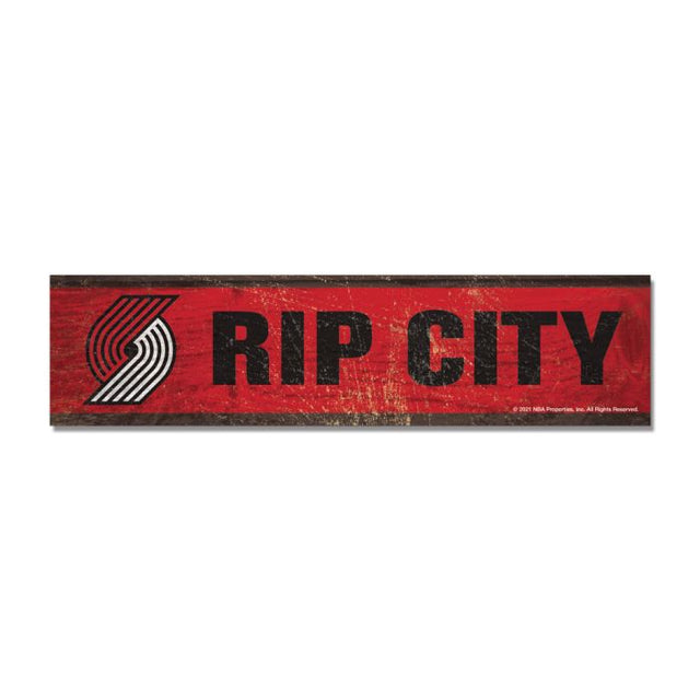 Portland Trail Blazers Wooden Magnet 1.5" X 6"