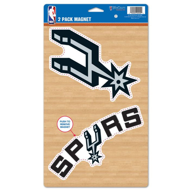 Paquete de 2 imanes de los San Antonio Spurs de 5" x 9"