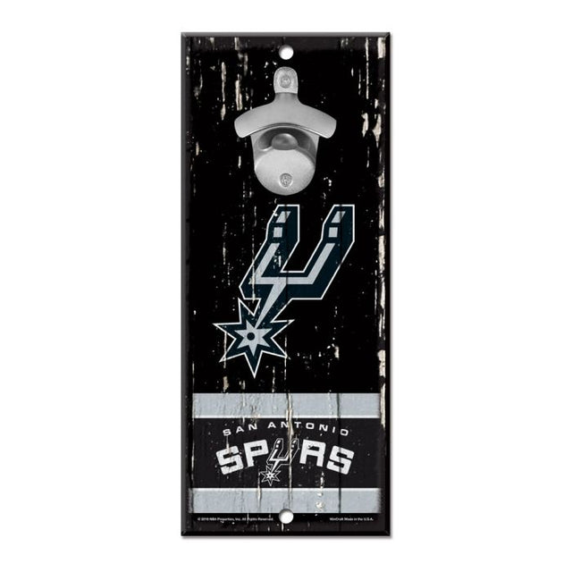Letrero destapador de botellas de los San Antonio Spurs de 5 x 11 pulgadas