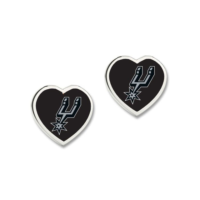 San Antonio Spurs Earrings w/3D Heart