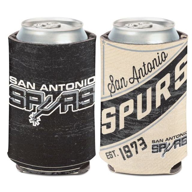 Enfriador de lata de 12 oz de San Antonio Spurs/Hardwoods.