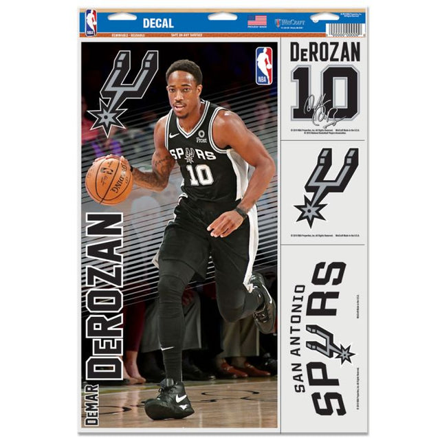 Calcomanía multiusos de los San Antonio Spurs de 11" x 17" de DeMar DeRozan