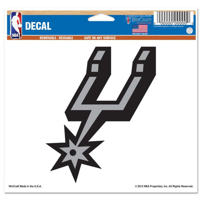 Calcomanía multiusos de los San Antonio Spurs, fondo transparente, 5" x 6"