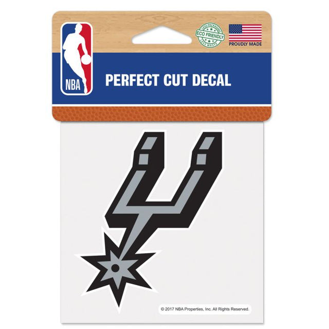 Calcomanía de color de corte perfecto de los San Antonio Spurs de 4" x 4"