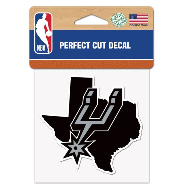 San Antonio Spurs STATE SHAPE Perfect Cut Color Decal 4" x 4"