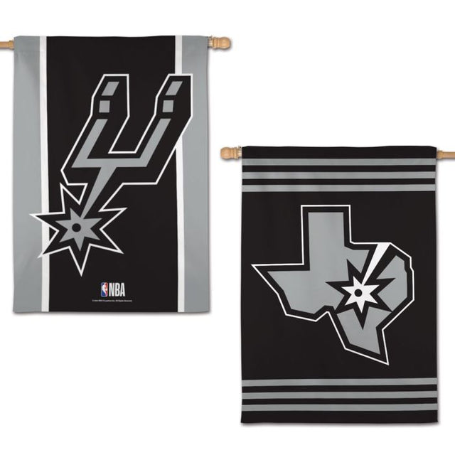 Bandera vertical de los San Antonio Spurs de 2 lados, 28" x 40"