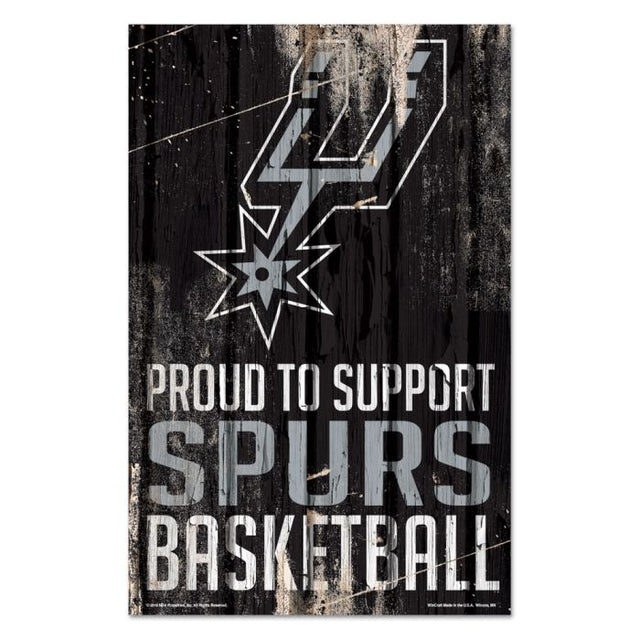 Letrero de madera de los San Antonio Spurs, 11" x 17", 1/4" de grosor