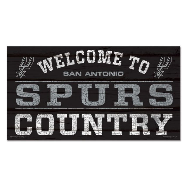 Letrero de madera de los San Antonio Spurs, 13" x 24", 1/4" de grosor