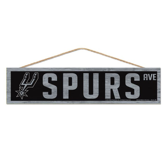 Letrero de madera de los San Antonio Spurs con cuerda de 4" x 17"
