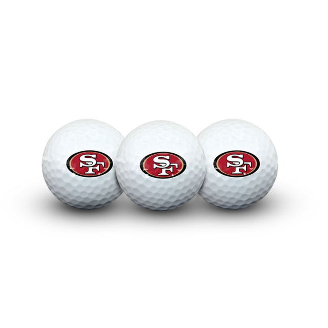3 pelotas de golf de los San Francisco 49ers en estuche tipo concha
