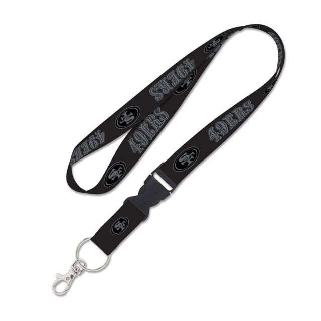 San Francisco 49ers BLACKOUT Lanyard w/detachable buckle 1"