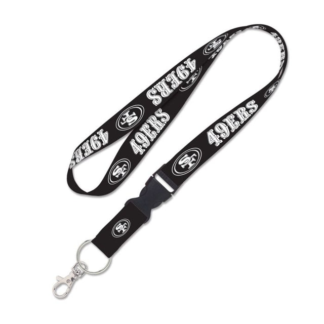 San Francisco 49ers Blackout Lanyard w/detachable buckle 1"
