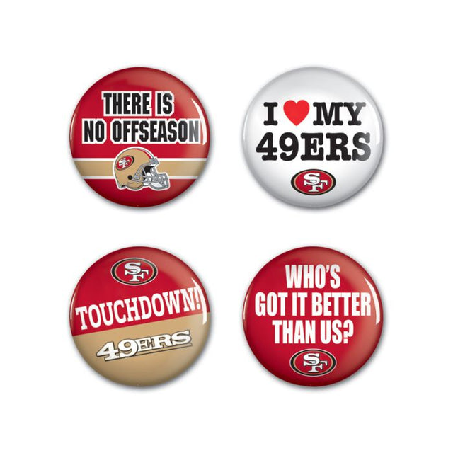 San Francisco 49ers Button 4 Pack 1 1/4" Rnd
