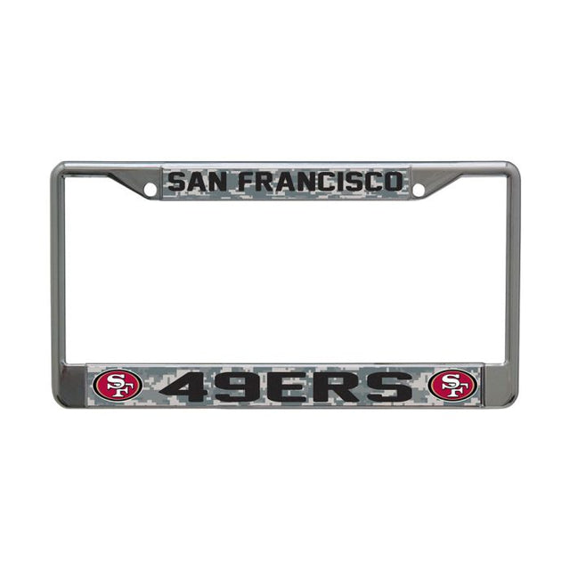 San Francisco 49ers CAMO Lic Plt Frame S/L Printed