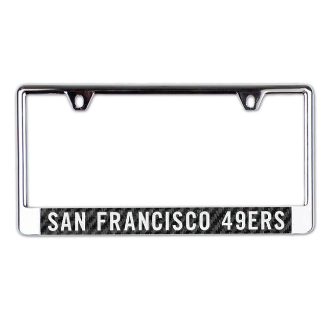 Marco de matrícula de carbono de los San Francisco 49ers impreso en el lado izquierdo