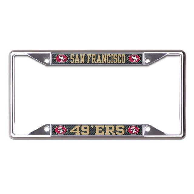 San Francisco 49ers CARBON Lic Plt Frame S/S Printed