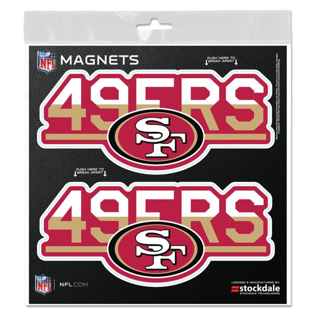 Imanes para exteriores COLOR DUO de los San Francisco 49ers de 6" x 6"