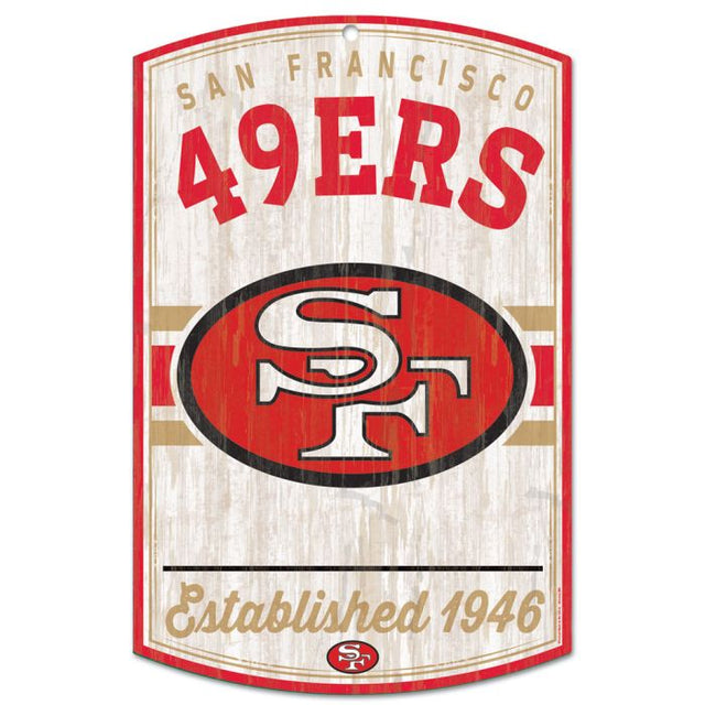 San Francisco 49ers / Classic Logo Retro Wood Sign 11" x 17" 1/4" thick