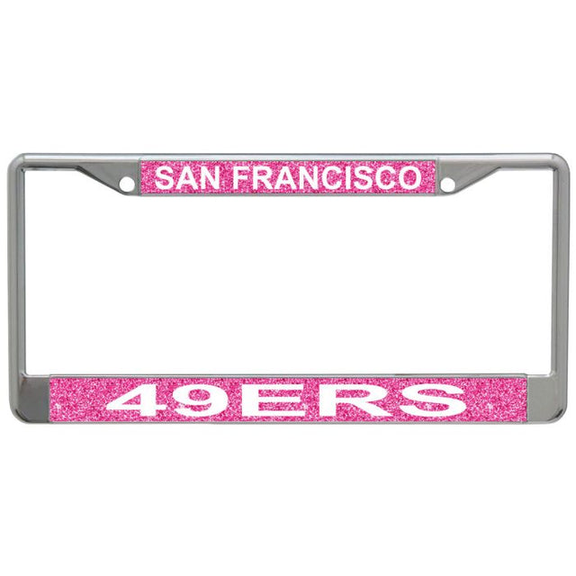 San Francisco 49ers GLITTER BACKGROUND Lic Plt Frame S/L Printed