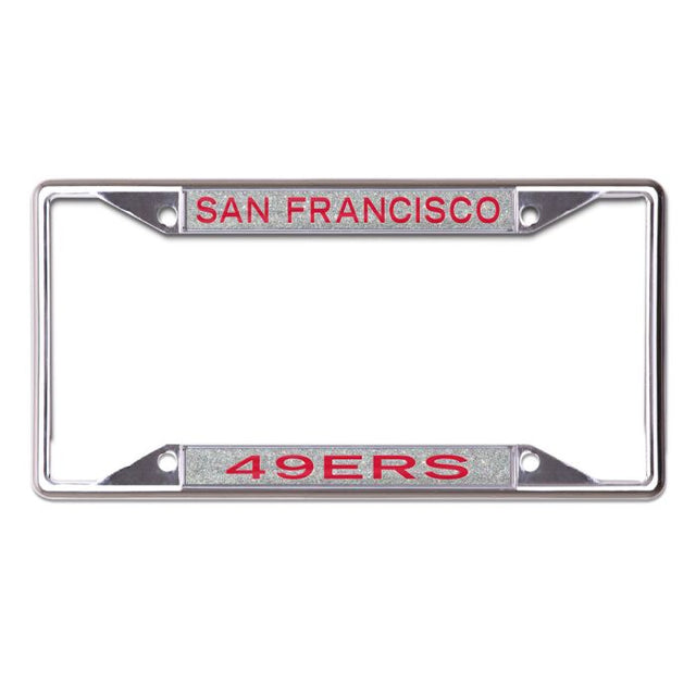 Marco de licencia con estampado de los San Francisco 49ers GLITTER, de manga corta y manga corta