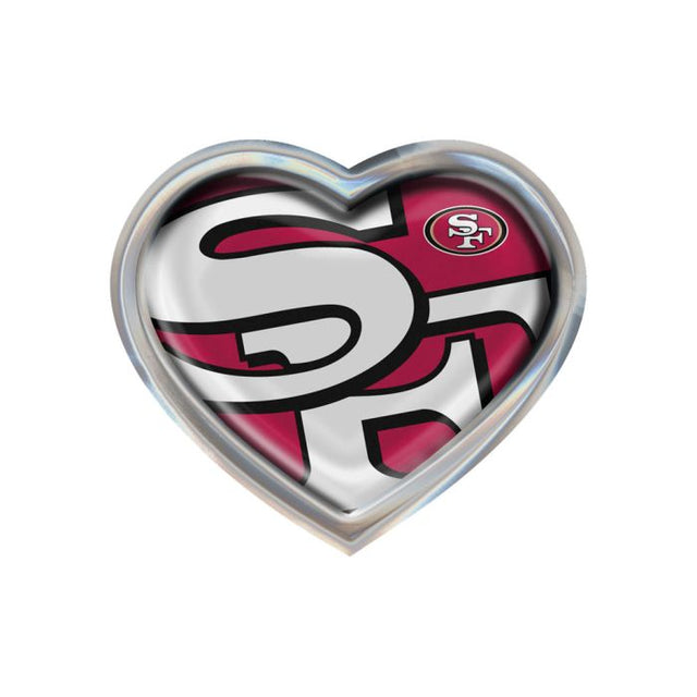 San Francisco 49ers MEGA Chrome Metal Domed Emblem HEART