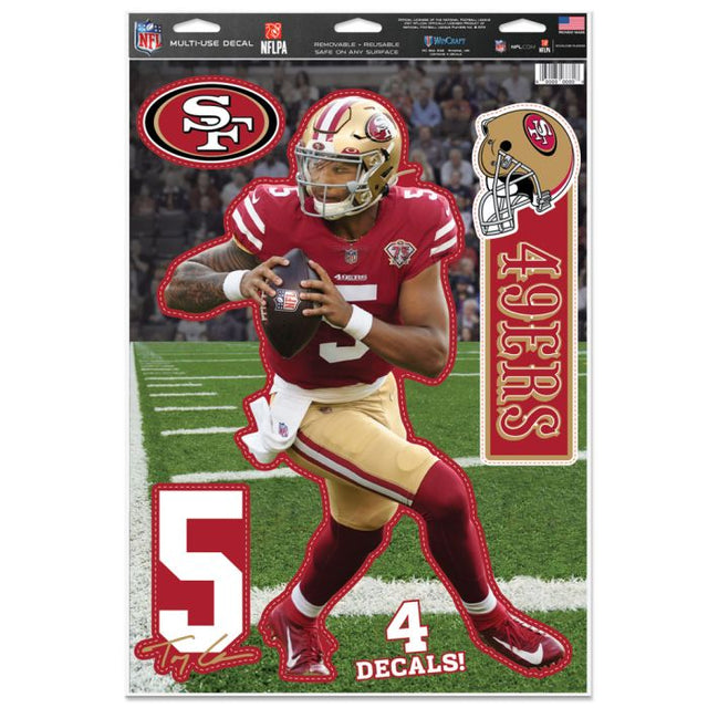 San Francisco 49ers Multi-Use Decal 11" x 17" Trey Lance