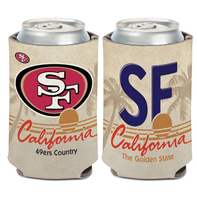 San Francisco 49ers PALM TREE STATE PLATE Can Cooler 12 oz.