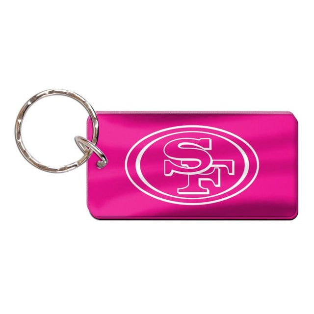 Llavero rectangular rosa de los San Francisco 49ers